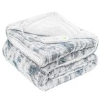 GOQO TOMO Electric Heated and Weighted 2 in1 Blanket — Flannel Material with Premium Glass Beads, with 12 Heat Levels, 8 Timer (Grey Tie dye, 15lb 48''x72'')