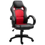 HOMCOM Racing Gaming Chair High Back Office Chair Computer Desk Gamer Chair with Swivel Wheels, Padded Headrest, Tilt Function, Red