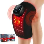 Comfytemp 3D Red Light Therapy Knee Wrap with Vibration Massage, Cordless 5000mAh Heated Knee Massager for Pain Relief, Portable Wireless Ergonomic 660nm&850nm Near Infrared Light Wrap for Knee Joint