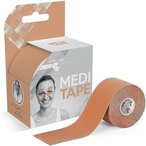 Medi-Tape Sport 5m - Latexfreies Kinesiologie Tape mit 150% Elastizität, atmungsaktives & wasserfestes Physio Tape für ultimativen Halt, Kinesio Tape in Beige