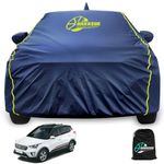 GARREGE® Waterproof Car Body Cover for Old Creta 100% All Weather Proof with Mirror & Antenna Packet & Full Bottom Elastic, Triple Stitching with 100% Nail Proof Cover Navy Blue