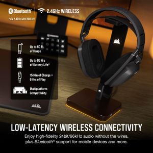Corsair HS80 MAX Wireless Gaming Headset – Steel Grey