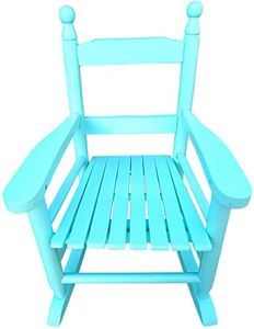 Kids Rocking Chair for Indoor Outdoor Childs Rocker Chair, Durable Wooden Rocking Lounge Chairs for Girl Boy, Features Classic Rocker Design & Hardwood Construction - Blue