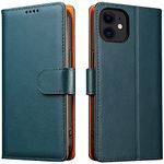 iWEOCO iPhone 11 Case Wallet Genuine Leather Flip with Anti-Theft RFID Blocking Kickstand Strong Magnetic Clasp Closure Cash Credit Card Slots Protective iPhone 11 Wallet Case (Emerald Green)