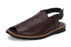 MACTREE Brown Fishermen Vegan Leather Sandals for Men - 09 UK