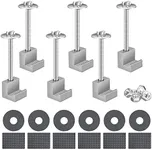Truck Toolbox Mounting Kit No Drill, 6 Pcs Silver Upgraded Pickup Truck Bed Tool Box Mount Clamps, Aluminum Alloy J Hook Crossover Toolbox Tie Downs for Tool Box Fixing