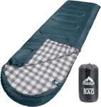 MEREZA Sleeping Bags XL for Mens Large Wide Sleeping Bag for Camping Big and Tall Sleeping Bags for Women Adults Warm with Compression Sack Cold Weather & Warm (AEGEAN BLUE)