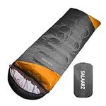 SALAARZ Sleeping Bag for Adults 3-4 Season Waterproof Lightweight Sleeping Bag for Men, Women, Camping, Outdoors with Bag (Orange-Grey)