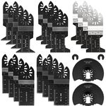 24 PCS Multi Tool Blade,Professional Oscillating Saw Blades for Wood Metal Plastics,Quick Release Multi Tool Blades Compatible with Dewalt Worx Rockwell Milwaukee Makita Ryobi Silverline Black Decker