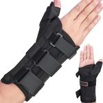 Thumb & Wrist Spica Splint, Thumb Wrist Support Brace Adjustable Wrist Guards Immobilizer Splint for Carpal Tunnel, Arthritis, Tendonitis, Sprain and Strain-Left - M