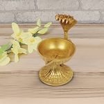 Artavrko Big Brass Sheshnaag Om Diya Handle Aarti Incense Burner, Loban Burner,Bakhoor Burner, Dhoop Dhuni, Sambrani Dhoop for Home, Offices & Temples (6.5x3.5x5.5 Inches)