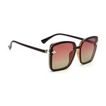 Dervin Women's Square Sunglasses Brown Frame Brown Lens (Large) - Pack of 1