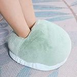 USB Foot Warmer, Electric Heated Feet Warmers Heating Shoes for Winter Office Heating Plush Shoes Temperature: 50℃-60 ℃(Green)