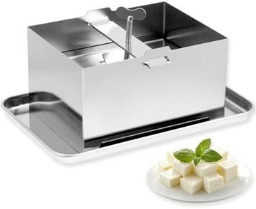 Tofupresse aus Edelstahl, Tofu-Presser, schnelle und effiziente Wasserentfernung für festen Tofu, leicht zu reinigen und spülmaschinenfest, kommt mit Edelstahl-Tropfschale und Käsetuch
