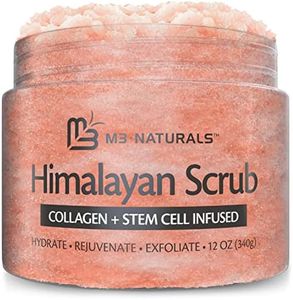 Himalayan Salt Scrub Face Foot & Body Exfoliator Infused with Collagen and Stem Cell Natural Exfoliating Salt Body Scrub for Toning Cellulite Skin Care by M3 Naturals