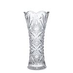 H&D HYALINE & DORA Clear Glass Flower Vase,Thickened Crystal Glass Vase for Flowers,Sunflower Design Flower Vases for Living Room 7.6" x3.5"