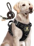 Doggo Bite Premium Reflective Dog Vest Harness| Soft Breathable| Padded Handle| Adjustable Straps & Dual Lock Buckle| No-Choke Design with Free Leash-22mm Chest (28-35 inch) All Giant Breeds 35-60Kg