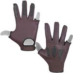 Italian Daskz Archery Gloves Three Fingers Shooting Right hand Bow Gloves- Professional Leather hunting Gloves for Adults (Dark Brown, XS, Right)