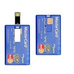 32GB Credit Card Model USB Flash Drive,Business Blue Card Credit Card Bank Card Shape USB 2.0 Flash Drives,Portable Memory Stick Key Credit Cards USB Drive Pendrive