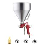 YSIL Air Hopper Spray Gun Texture Tool Drywall Painting Sprayer 1.58 Gallon(6L) with 3 Nozzles(4.0mm/6.0mm/8.0mm) for Ceiling,Walls Painting,Silver Straight