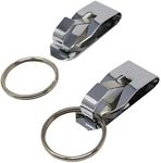 Specialist ID 2 Pack - Secure Belt Clip Key Holder with Metal Hook & Heavy Duty 1 1/4 Inch Keychain Ring - Metal Key Chain Keeper for ID Badge & Keys or Small Tools - Clips to Your 1.25" Belts by