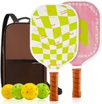 ANKYLOSAUR Pickleball Paddles Set of 2, with Advanced Carbon Surface, Includes Portable Carry Bag, 2 High-Performance Grip Tapes,4 Pickleballs -Enhanced with Unique Designs for Style& Performance