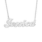 Name Earrings Jessica Personalized Name Necklace Silver Stainless Steel Pendant for Women Mother Day Gift