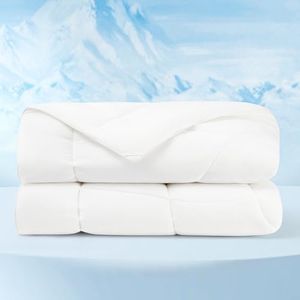 Bedsure Breescape Cooling Comforter California King, Double-Sided Cool Tech Comforter, Soft Cooling Comforter for Hot Sleepers, Q-Max>0.4, Breathable & Lightweight Comforter Cal King (White, 102"x96")