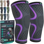 MODVEL 2 Pack Knee Brace | Knee Compression Sleeve for Men & Women | Knee Support for Running | Medical Grade Knee Pads for Meniscus Tear, ACL, Arthritis, Joint Pain Relief.