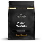 Protein Works - Protein Mug Cake Mix | 150 Calorie Cake | Protein Mug Cake Mix | High Protein Low Sugar Cake Snack | 11 Servings | Salted Caramel | 500g