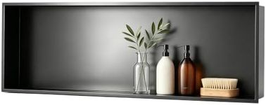 Achelous Stainless Steel Insert Shower Niche 30" X 12" NO Tile Needed, Bathroom Wall Niche Recessed Shower Shelf Organizer, Wall-Inserted Niche Recessed Shower Caddy, Matte Black