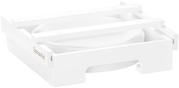 SpaceAid 10-inch Paper Plate Dispenser, Under Cabinet Bamboo Plates Holder, Kitchen Counter Vertical Plate Dipensers Holders Countertop Caddy (for 10 inches Plates, White)