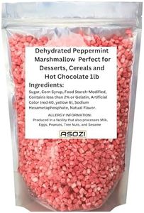 Dehydrated Peppermint Marshmallow for Hot Chocolate1LB, Peppermint Miniatures Perfect for Desserts, Cereals and Hot Chocolate - Bulk Dehydrated marshmallows mini Bits perfect for any occasion 1LB by ASOZI