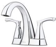 Pfister Masey Polished Chrome Bathroom Faucet, 2-Handle 4-inch Centerset Bathroom Vanity Faucet with Push & Seal Bathroom Sink Drain, Bathroom Décor, 3-Hole Bathroom Sink Faucet