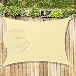 Sun Shade Sail, 10'x13' Rectangle Sunscreen Awning Canopy, Waterproof Shade Sail, 95% UV Block with Free Rope, for Outdoors, Garden, Patio, Yard, Party(Cream White)