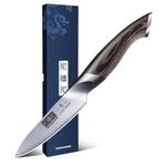 HOSHANHO 3.75inch Japanese Paring Knife, High Carbon Stainless Steel Small Kitchen Knife, Ultra Sharp Fruit Knife with Ergonomic Pakkawood Handle