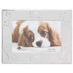 4x6 Silver Metal Dog Picture Frame - Dog Bone Design