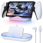 FASTSNAIL Charging Stand for PlayStation Portal, Portable Charge Dock Station for PS5 Portal with 14 RGB Light Modes and Type-C Cable, Charger Base for PS Portal Remote Player Console Accessories