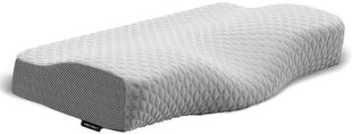 IWS Ergonomic Cervical Pillow - Spine Alignment Pillow - Memory Foam & Activated Charcoal for Pain-Free - Odorless Comfortable Sleep with Orthopedic Neck & Back Support