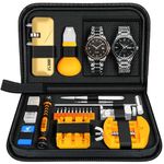 【2024 New】JOREST Watch Repair Tool Kit, Watch Battery Replacement, Watch Strap Adjustment, Band Link Removal, Wrench Case Opener, Pry Opening Back Cover, Bracelet Pin Remover, Screwdriver, Spring Bar