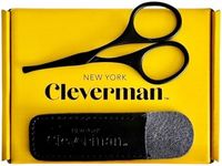 Cleverman Premium Facial Hair Scissors –Professional Nose Hair Scissors, Curved Safety Blades and Rounded Tips for Eyebrow, Mustache, Beard, Ear Hair Trimming. Stainless Steel Grooming Tools for Men