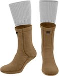 281Z Hiking Warm 6 inch Boot Liner Socks - Military Tactical Outdoor Sport - Polartec Fleece Winter Socks (Black), Coyote Brown, Small