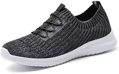 TIOSEBON Women's Lightweight Casual Walking Athletic Shoes Breathable Running Slip-On Sneakers for Jogging Workout Soft Shoes US 5.5 Deep Gray