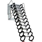 Attic Steps Pull Down Stairs Alloy Black Attic Stairs Access Ladder Wall-Mounted Folding Stairs for Villa Attic Retractable Attic Ladder with Armrests(Size:2.6-2.9m)