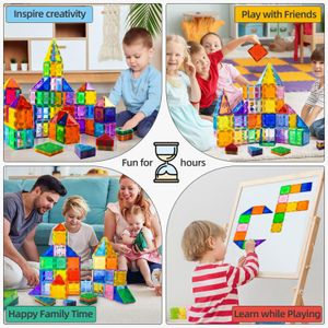 Xekel Magnetic Building Blocks Set, 120-Piece STEM Toy