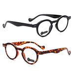 TERAISE 2PCS Retro Reading Glasses,Super Light Reader,Spring Hinges Glasses-1.5X