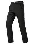 Rdruko Men's Snow Ski Waterproof Softshell Pants Outdoor Hiking Fleece Insulated Winter Pants(Black, CA M)