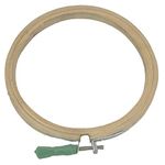 Aumni Crafts Wooden Hoop Ring Frame 7 Inch (1 Piece) with Iron Key Tightener for Fabric Cross Stitching Embroidery Art Sewing Painting Tool