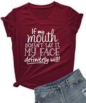 DANVOUY Womens V-Neck If My Mouth D