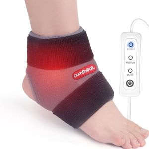 comfheat Heated Ankle Wrap for Ankle Arthritis Pain Relief, USB Ankle Heating Pad with 3 Heat Settings, Auto Shut Off, Heat Therapy for Sprains, Strains, Post-Surgical, 1 Pack